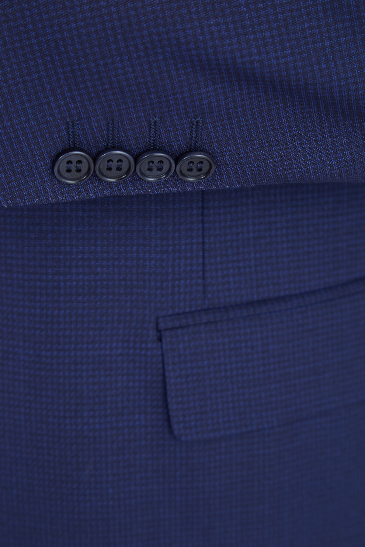 Классический костюм из ткани Impeccabile с микро-принтом CANALI, цвет синий, размер 50;58;54;60 - фото 6